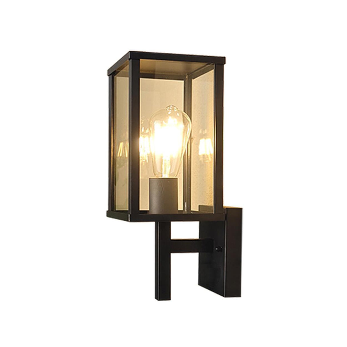 Outdoor Black Geometric Waterproof Metal Wall Sconce Image - 14