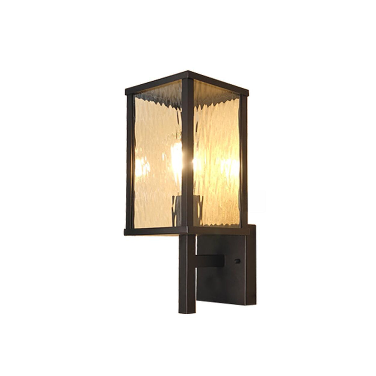 Outdoor Black Geometric Waterproof Metal Wall Sconce Image - 17