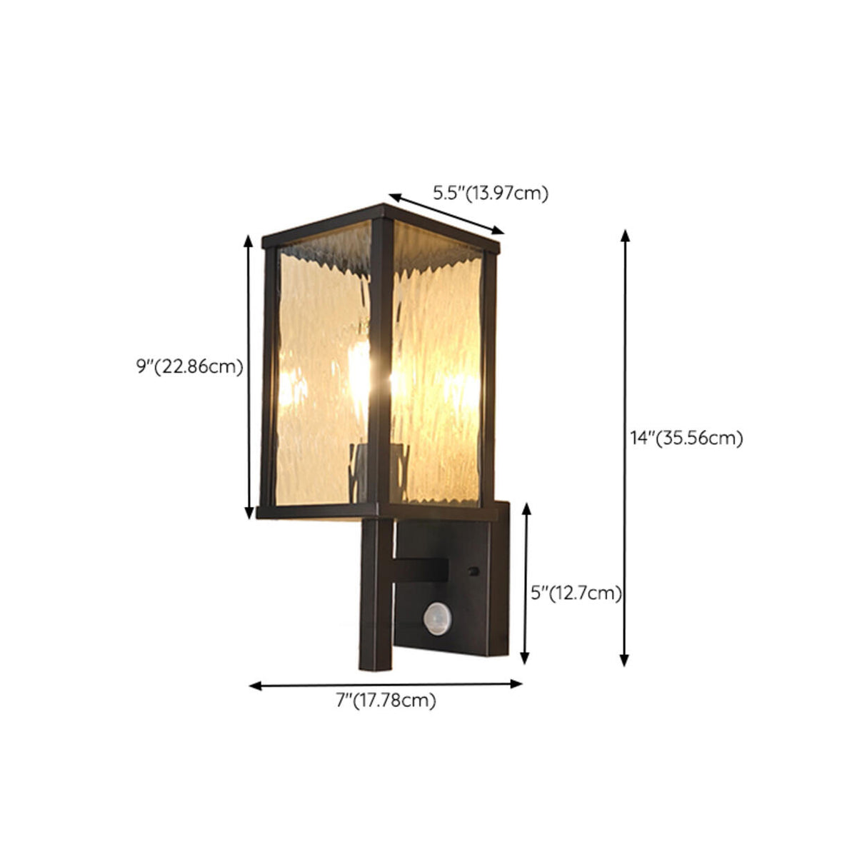 Outdoor Black Geometric Waterproof Metal Wall Sconce Image - 23