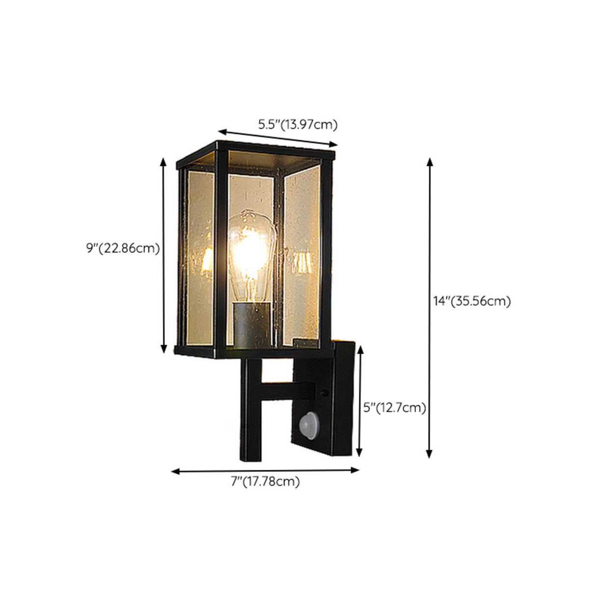 Outdoor Black Geometric Waterproof Metal Wall Sconce Image - 24