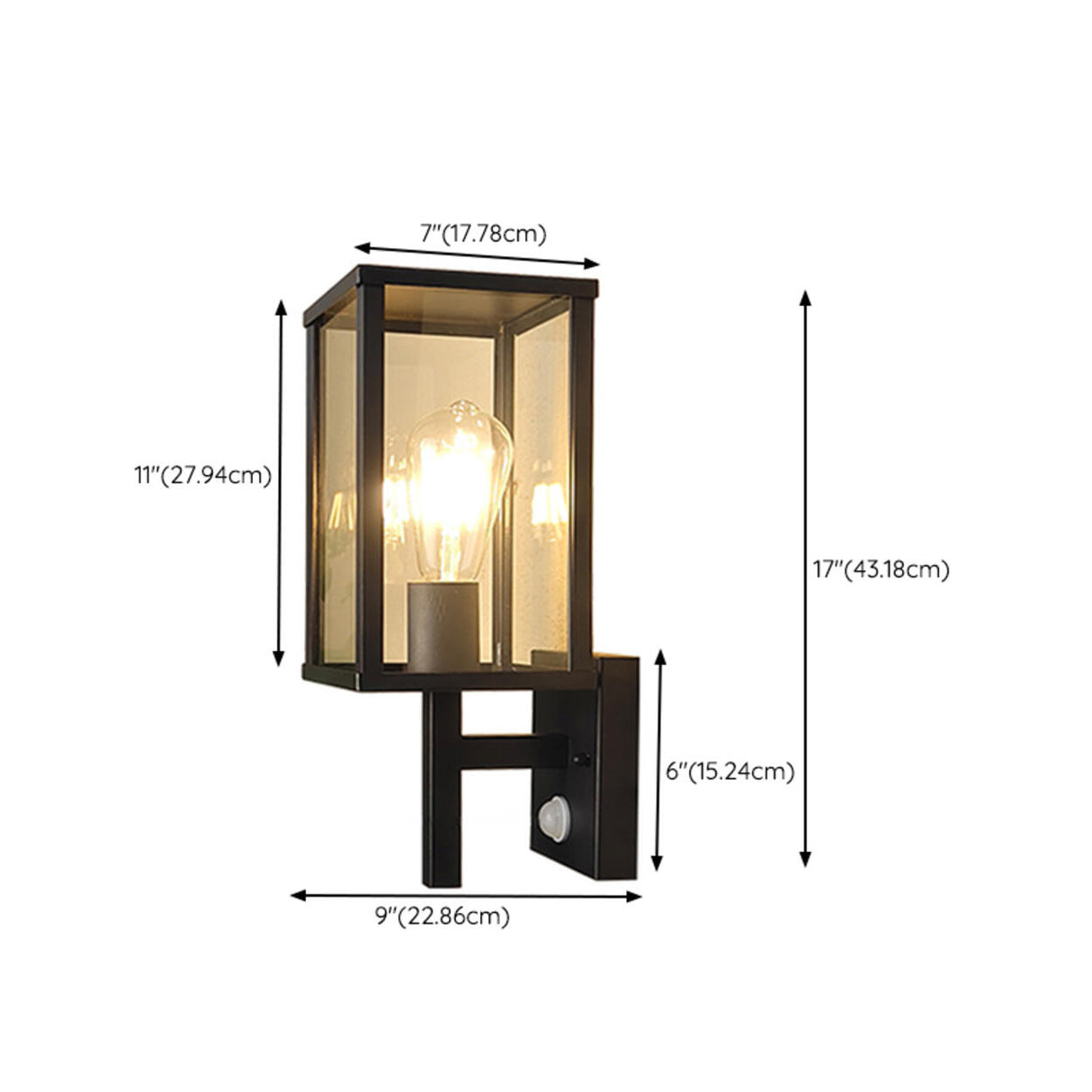 Outdoor Black Geometric Waterproof Metal Wall Sconce Image - 25