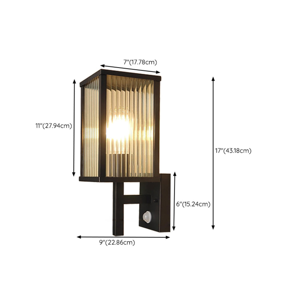 Outdoor Black Geometric Waterproof Metal Wall Sconce Image - 26