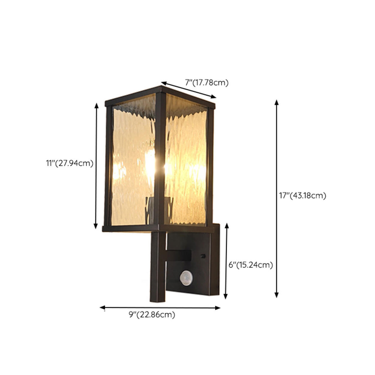 Outdoor Black Geometric Waterproof Metal Wall Sconce Image - 27