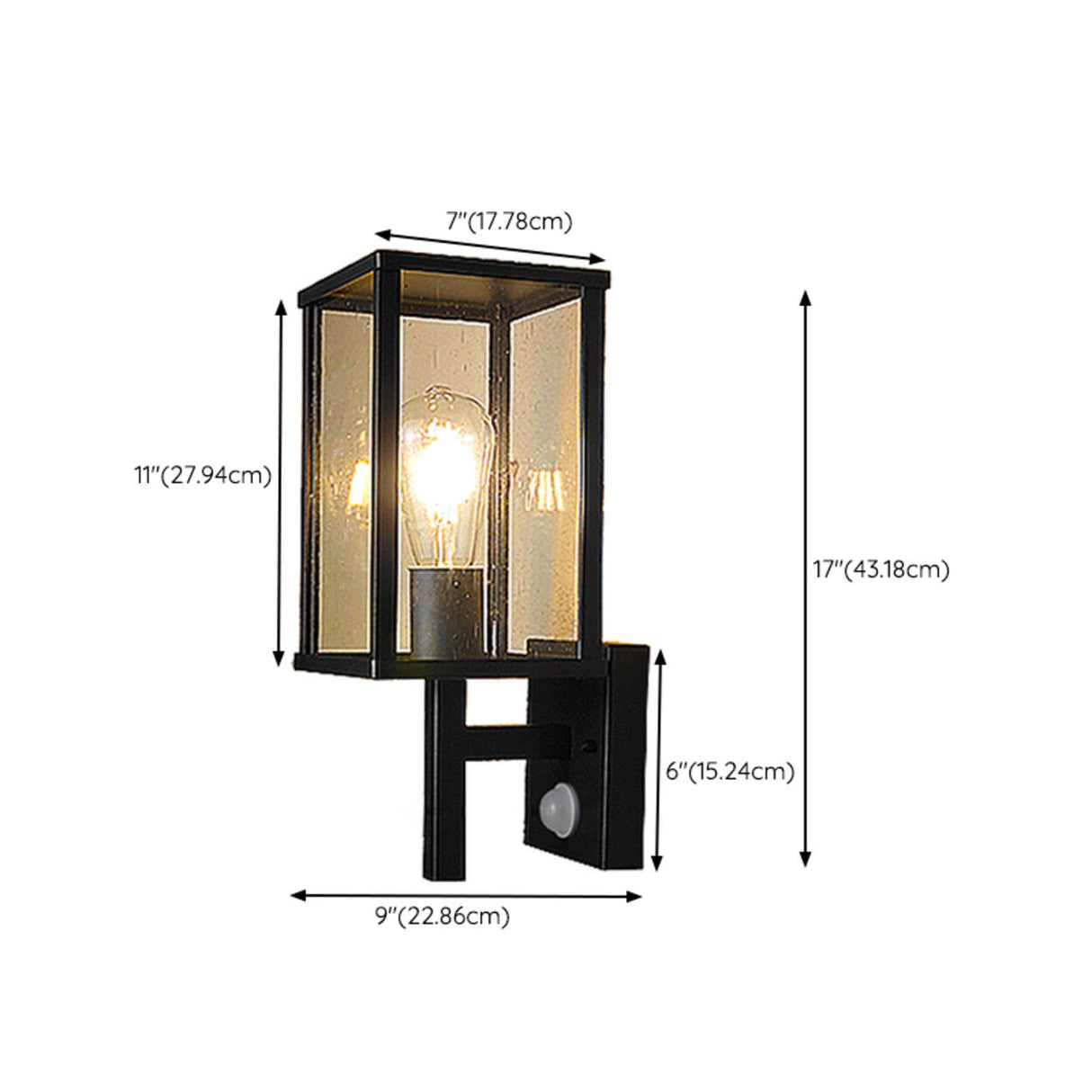 Outdoor Black Geometric Waterproof Metal Wall Sconce Image - 28