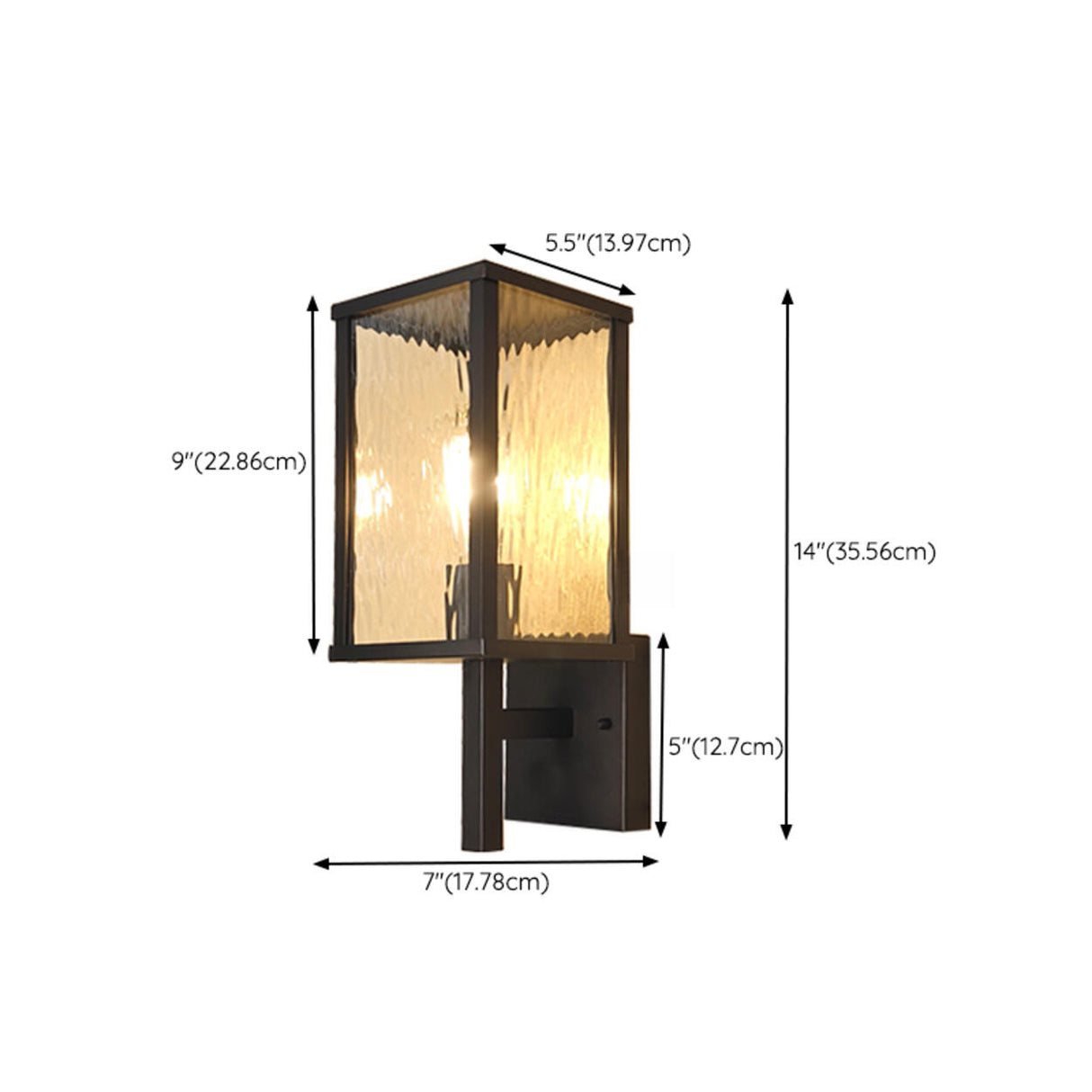 Outdoor Black Geometric Waterproof Metal Wall Sconce Image - 31