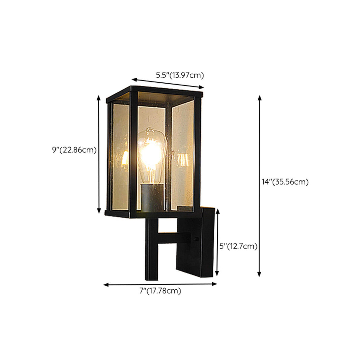 Outdoor Black Geometric Waterproof Metal Wall Sconce Image - 32