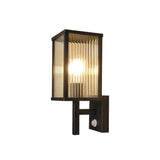 Outdoor Black Geometric Waterproof Metal Wall Sconce Image - 3