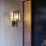 Outdoor Black Geometric Waterproof Metal Wall Sconce Image - 4