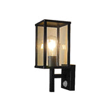 Outdoor Black Geometric Waterproof Metal Wall Sconce Image - 5