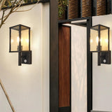 Outdoor Black Geometric Waterproof Metal Wall Sconce Image - 6