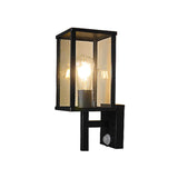 Outdoor Black Geometric Waterproof Metal Wall Sconce Image - 7