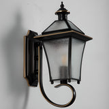 Outdoor Black Metal Waterproof Lantern Wall Sconce Image - 11