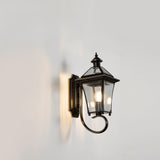 Outdoor Black Metal Waterproof Lantern Wall Sconce Image - 7