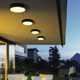 Outdoor Black Round LED Flush Mount Ceiling Light  Image - 11