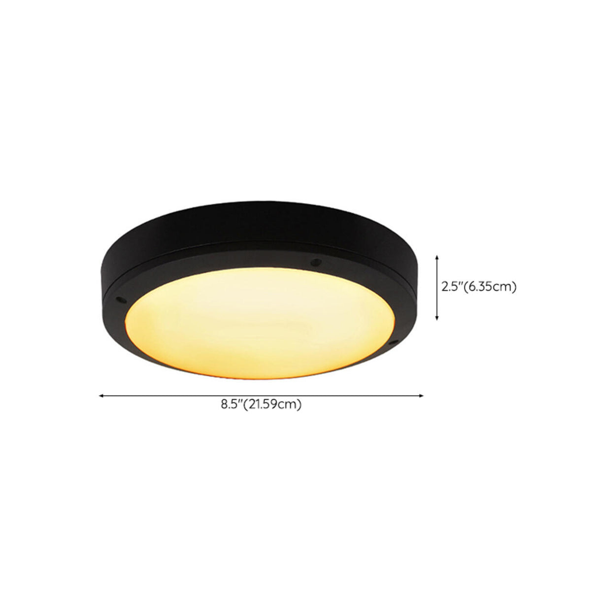 Outdoor Black Round LED Flush Mount Ceiling Light  