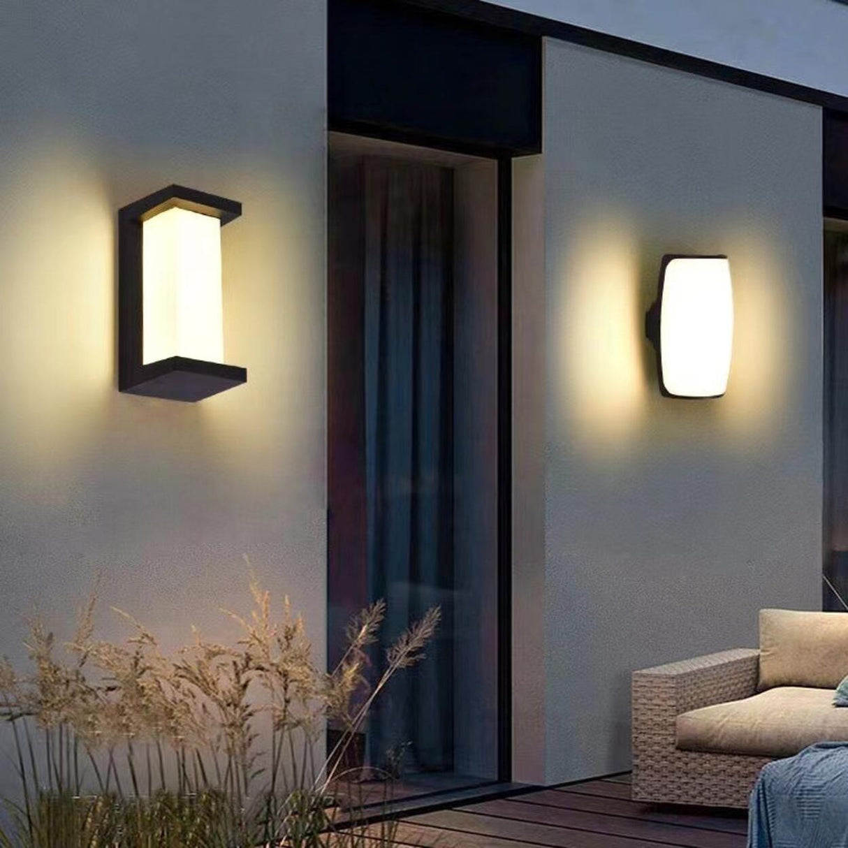 Outdoor Black Square Waterproof LED Wall Sconce Image - 2