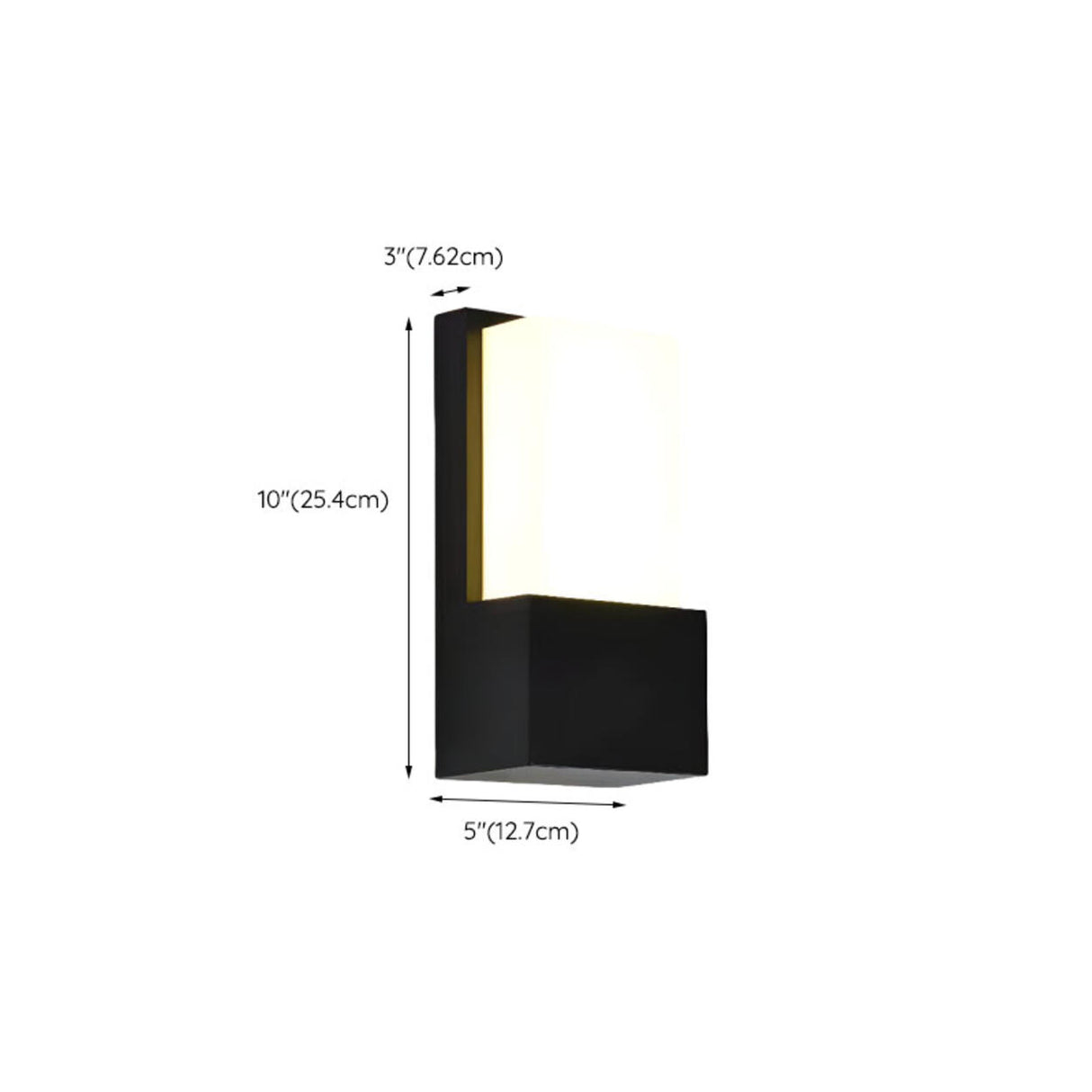 Outdoor Black Square Waterproof LED Wall Sconce 