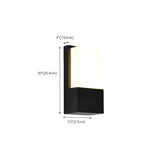 Outdoor Black Square Waterproof LED Wall Sconce #size