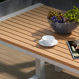 Outdoor Black Waterproof Metal Rectangular Coffee Table Image - 12