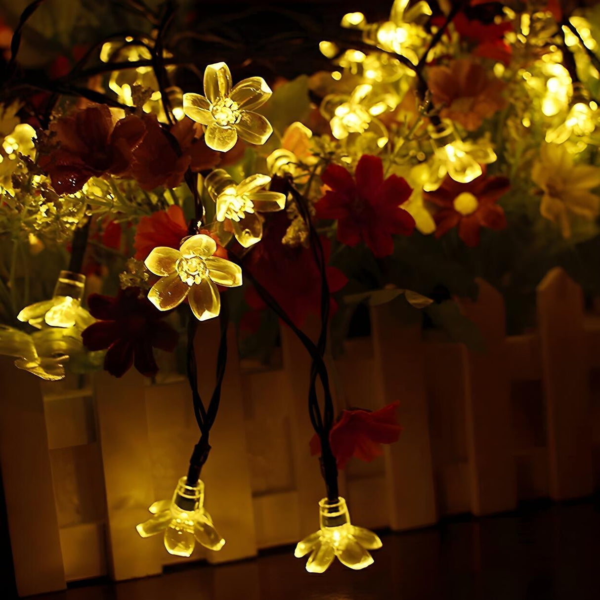 Outdoor Cherry Blossom LED Christmas String Lights Image - 5