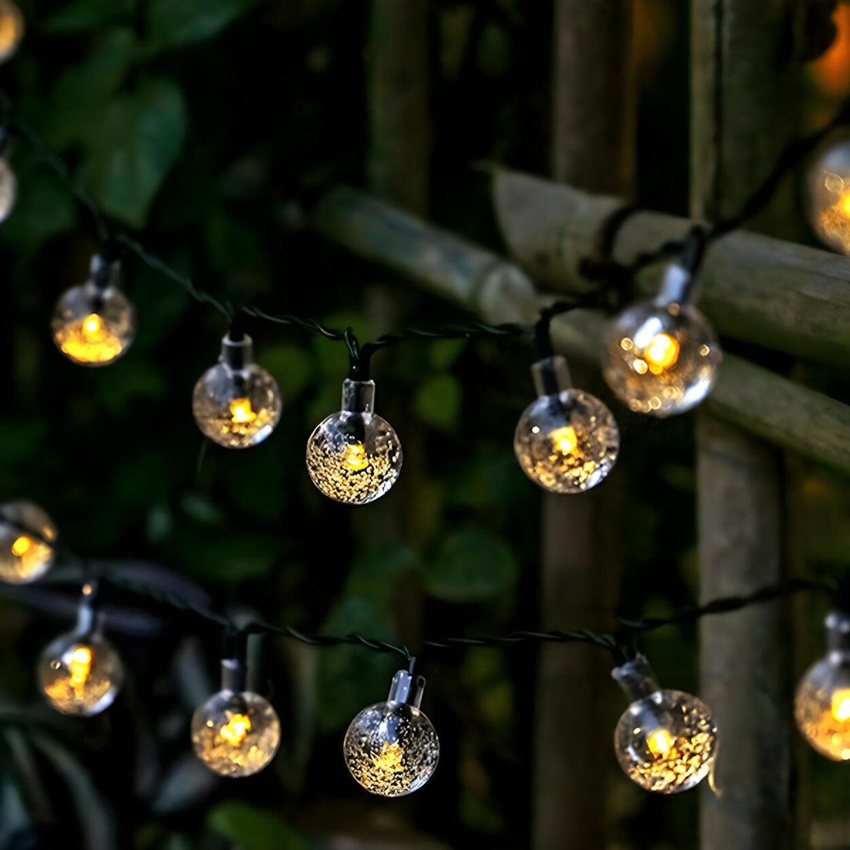 Outdoor Christmas Solar-Powered Orb LED String Lights Image - 4