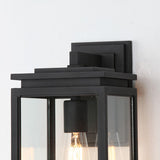 Outdoor Clear Glass Black Lantern LED Wall Sconce Image - 10