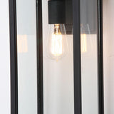 Outdoor Clear Glass Black Lantern LED Wall Sconce Image - 9