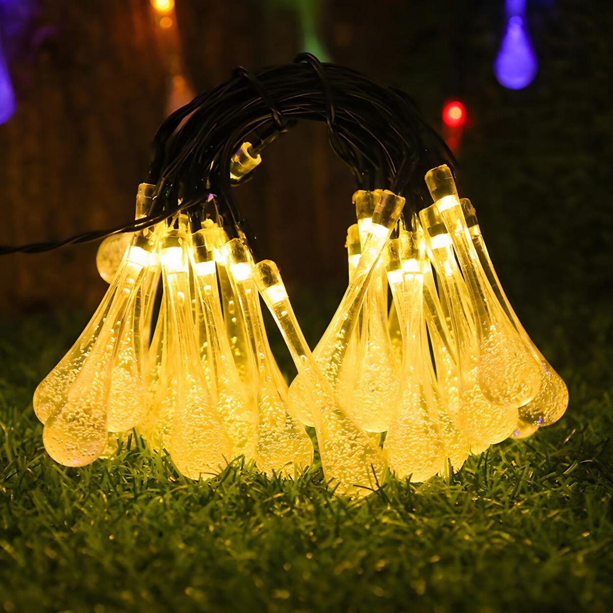 Outdoor Clear Teardrop Christmas LED String Lights Image - 8