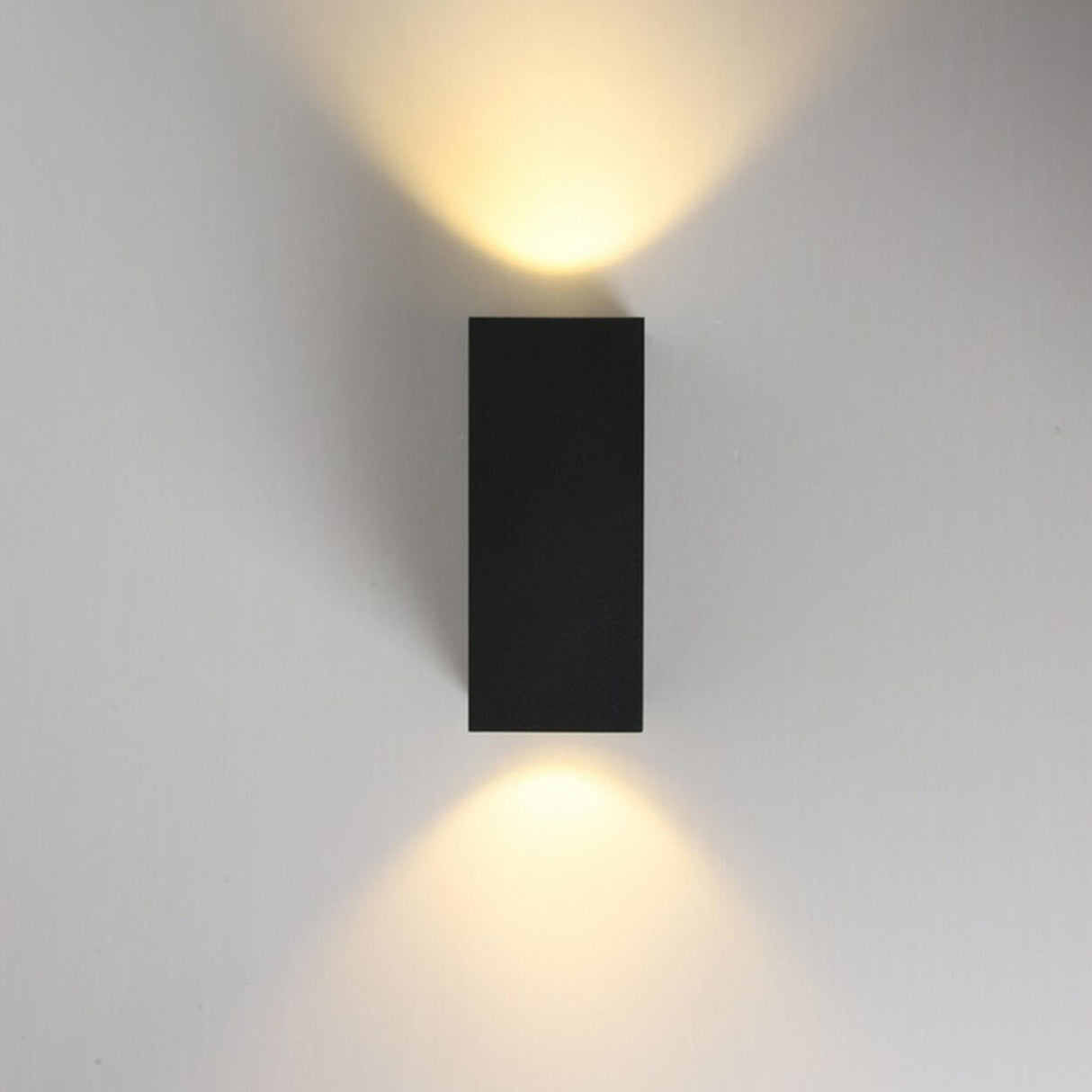 Outdoor Contemporary Black Geometric LED Wall Sconce Image - 14