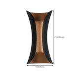 Outdoor Contemporary Black Geometric LED Wall Sconce #size