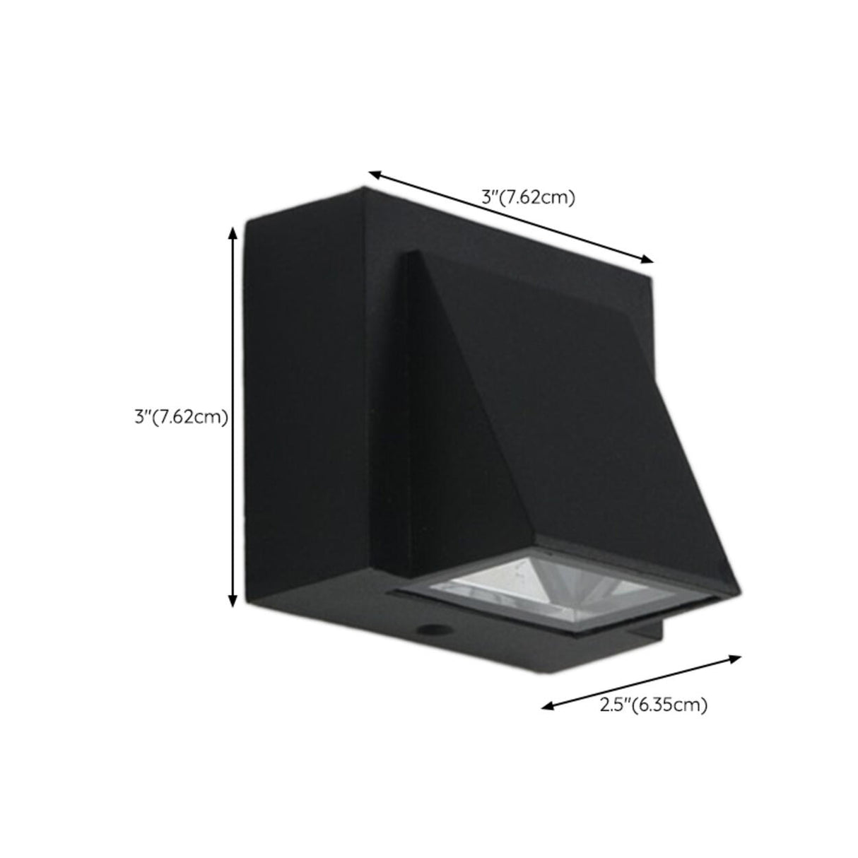 Outdoor Contemporary Black Geometric LED Wall Sconce Image - 20