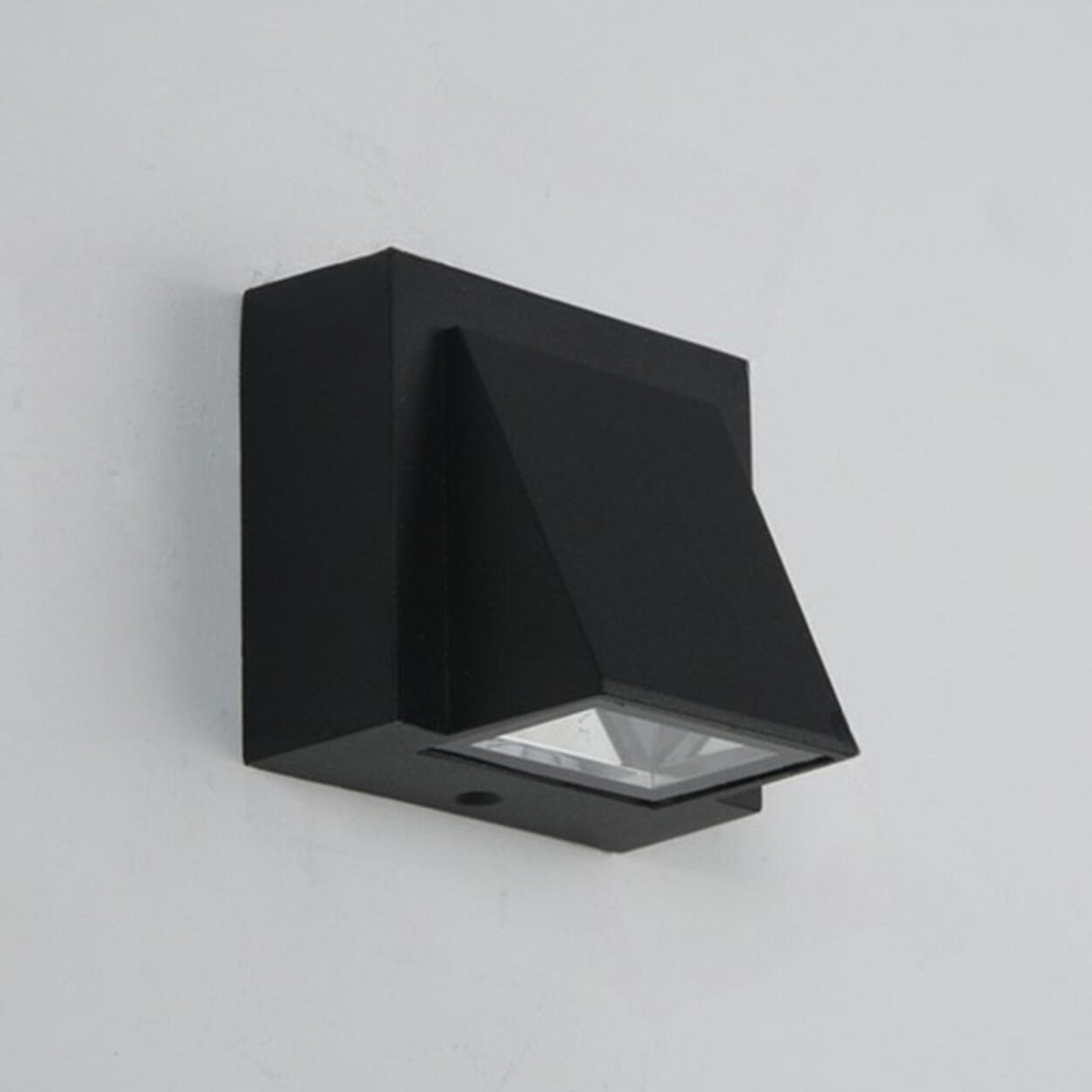 Outdoor Contemporary Black Geometric LED Wall Sconce Image - 3