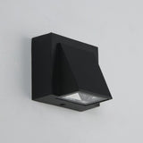 Outdoor Contemporary Black Geometric LED Wall Sconce Image - 3