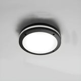 Outdoor Contemporary Black Round LED Flush Mount Light Image - 7