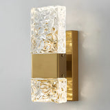 Outdoor Geometric Clear Crystal Up Down Wall Sconce Image - 11