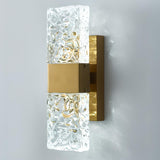 Outdoor Geometric Clear Crystal Up Down Wall Sconce Image - 13