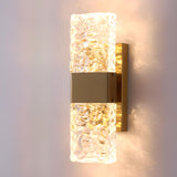 Outdoor Geometric Clear Crystal Up Down Wall Sconce Image - 15