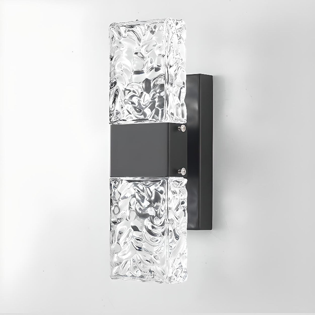 Outdoor Geometric Clear Crystal Up Down Wall Sconce Image - 16