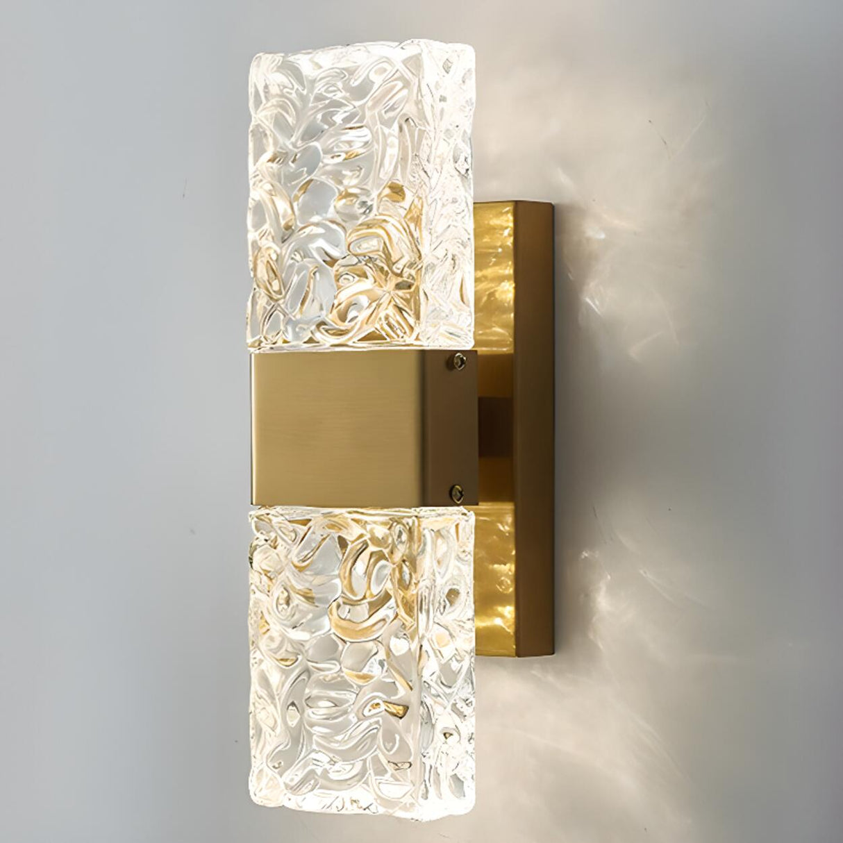 Outdoor Geometric Clear Crystal Up Down Wall Sconce Image - 17