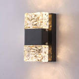 Outdoor Geometric Clear Crystal Up Down Wall Sconce Image - 22