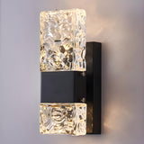 Outdoor Geometric Clear Crystal Up Down Wall Sconce Image - 25