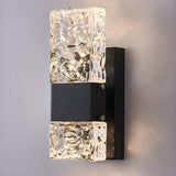 Outdoor Geometric Clear Crystal Up Down Wall Sconce Image - 26