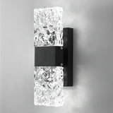 Outdoor Geometric Clear Crystal Up Down Wall Sconce Image - 27