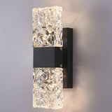 Outdoor Geometric Clear Crystal Up Down Wall Sconce Image - 29