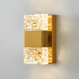 Outdoor Geometric Clear Crystal Up Down Wall Sconce Image - 3