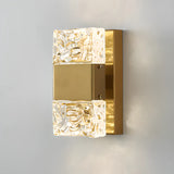 Outdoor Geometric Clear Crystal Up Down Wall Sconce Image - 5