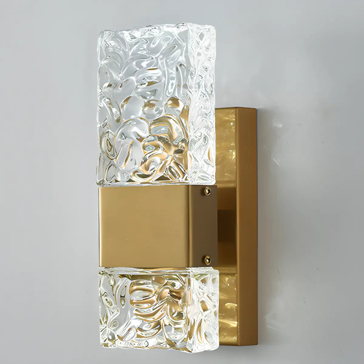 Outdoor Geometric Clear Crystal Up Down Wall Sconce Image - 7