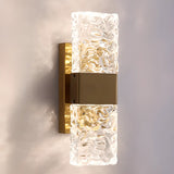 Outdoor Geometric Clear Crystal Up Down Wall Sconce Image - 10