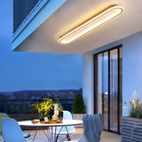 Outdoor Geometric Strip LED Flush Mount Ceiling Light Image - 1