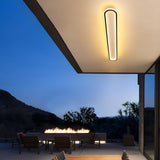 Outdoor Geometric Strip LED Flush Mount Ceiling Light Image - 4